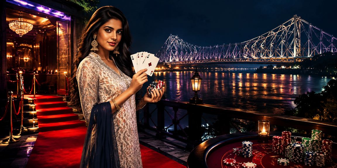 Teen Patti game players wearing traditional attire in Kolkata